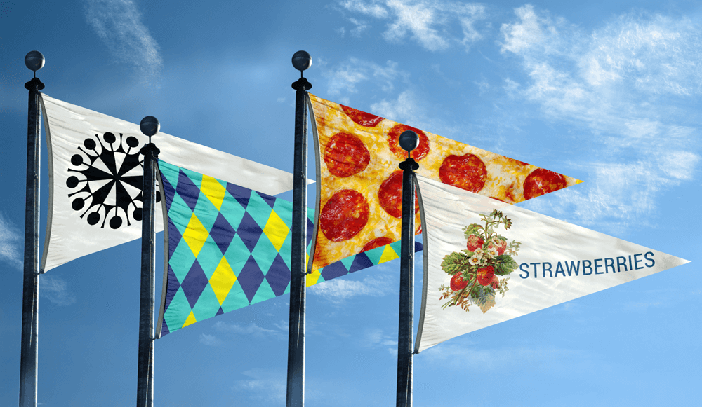 Digitally Printed Pennant Shaped Flags