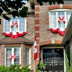 Canadian Flags and Bunting on display for Canada Day