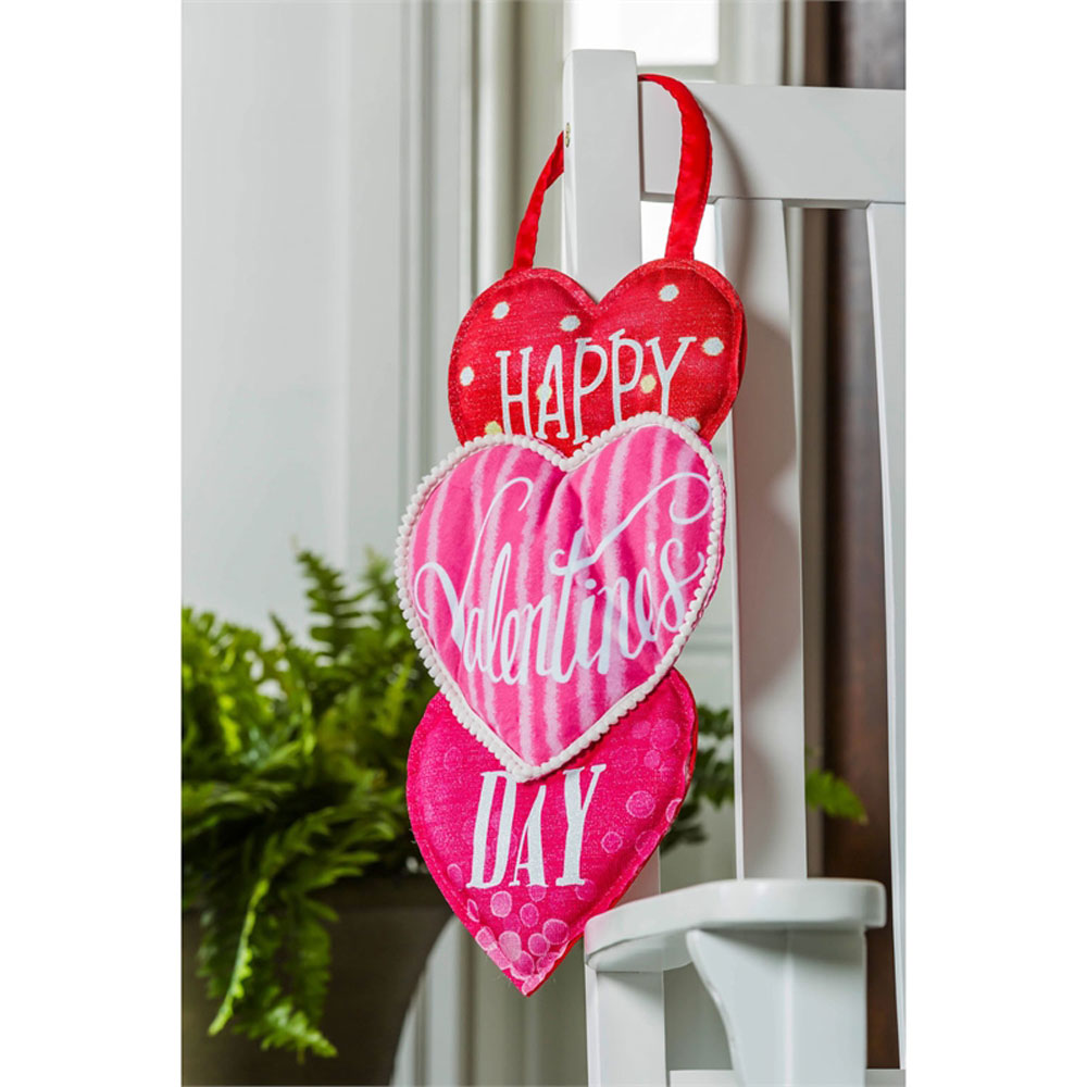 Download Valentine's Day Heart Trio Door Hanger | FlagandBanner