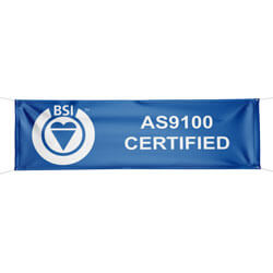 BSI AS9100 Certified Banner | FlagandBanner.com