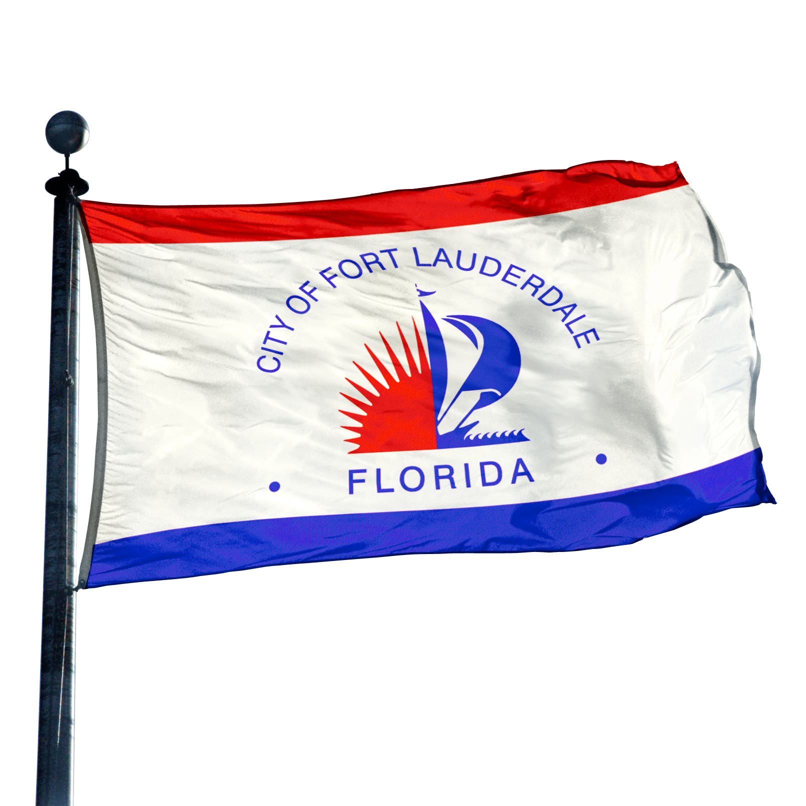 City of Ft Lauderdale Appliqued Nylon Flag 12 in x 18 in ...