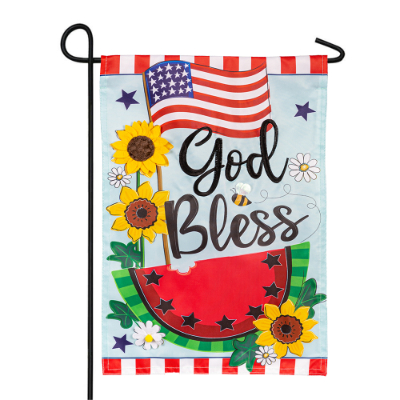 God Bless Patriotic Applique Garden Banner (13 in. x 18 in ...