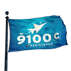 ISO AS9100C Registered Flag (5 ft x 8 ft) | FlagandBanner.com