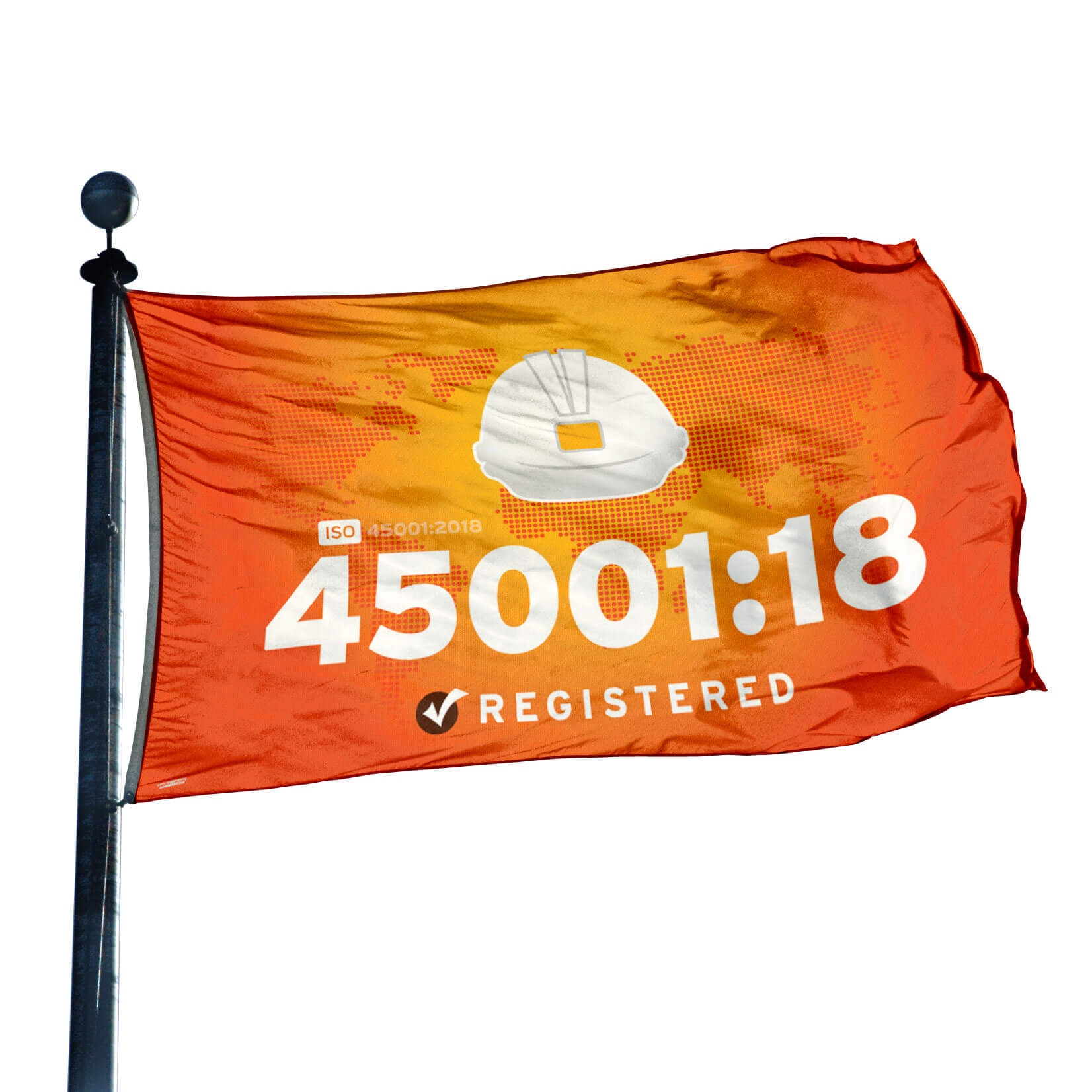 ISO 45001:18 Registered Flag (4 ft. x 6 ft.) | FlagandBanner.com