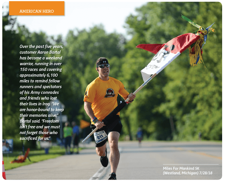 Aaron Bartal running the Miles For Mankind 5k