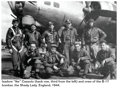 Isadore Cassuto and the Shady Lady B-17 bomber crew in 1944 England.