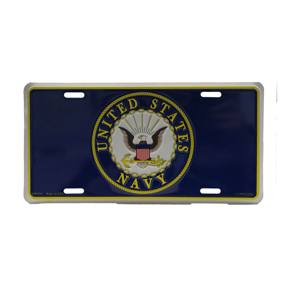 Navy License Plate | FlagandBanner.com