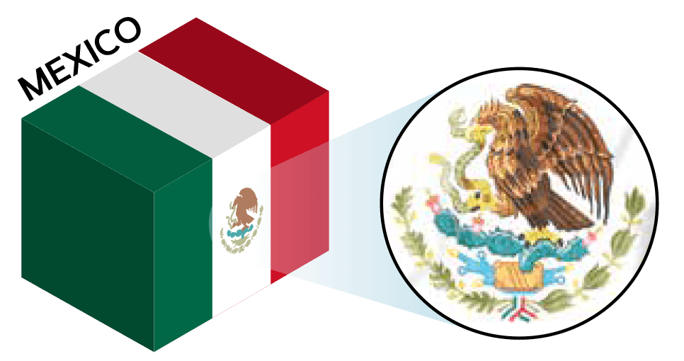 Mexico flag colors and symbol