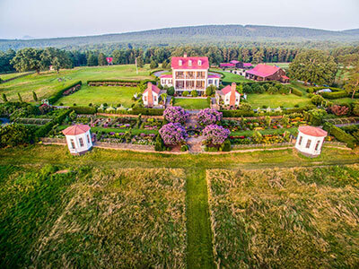 An aerial view of Moss Mountain