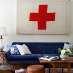 Red cross flag as wall art