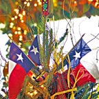 Texas state minature flags used as decor