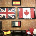 various flags as decor