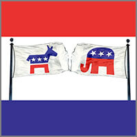 Democrat Republican House Divided Flag (3 ft x 5 ft)