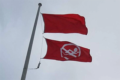 Double red flags were flying in South Walton on Saturday.(South Walton Fire District)