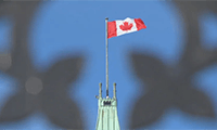 The Canadian government uses 250 flags each year for the Centre Block of the Peace Tower in Ottawa. (CBC)