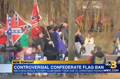 Footage of the flags in a past parade (ABC)