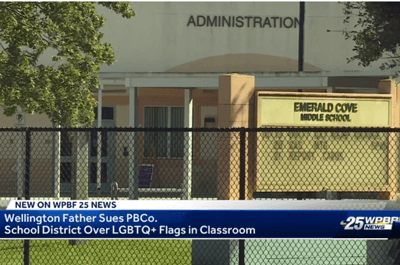 The Emerald Cove Middle School is being sued by a father over flags in the classroom (ABC WPBF 25)