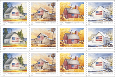 Postal Service Releases Flags on Barn Stamps (USPS)