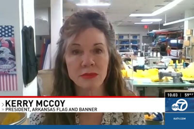 Kerry McCoy speaks on the increased demand for Ukraine flags / KATV