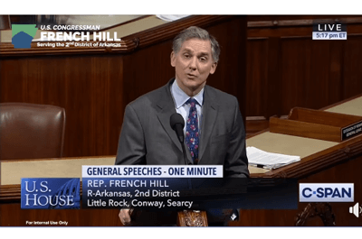 French Hill speaking on the House floor