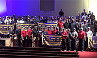 First responders from the Louisiana’s State Fire Marshal’s office were surprised Sunday night with some gifts from LSU. (Vincent, Mykal)