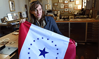 Jackson artist Laurin Stennis, granddaughter of the late U.S. Sen. John C. Stennis, designed a proposed state flag that has been introduced in the Legislature through House Bill 1548 by state Rep. Kathy Sykes, D-Jackson. |JOE ELLIS/THE CLARION-LEDGER 