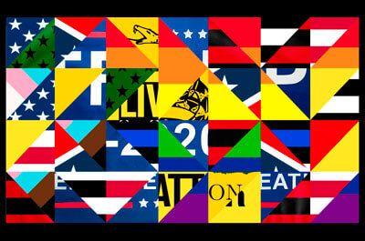 Hank Willis Thomas reimagined American flag titled  'Lift Every Voice and Sing' (New York Times)