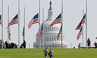  President Donald Trump recently ordered the flags on federal buildings to fly at half-staff following the mass shooting that left more than 50 dead in Las Vegas. (Mark Wilson / Getty Images)