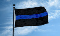 A Thin Blue Line flag flying 