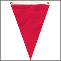 pennants, brilliant red, streamers, string pennants, banners, fluorescent  red, heavy duty banners